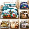 Christmas Bedding Set Duvet Cover Polyester Comforter Cover Pillow Case 3D Queen King Double Full Twin Single Bedroom