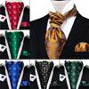 Christmas Cravat Tie for Men Satin Snowflake Pattern Ascot Tie Pocket Square Cufflinks Set Xmas Gift