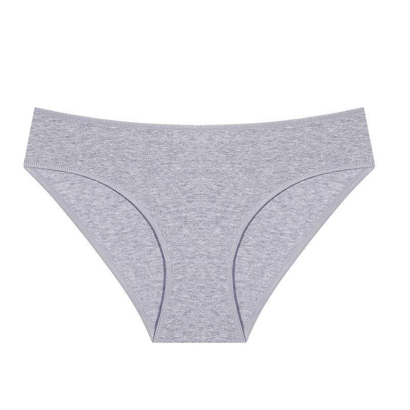FINETOO Mid-waist Cotton Panty For Women Sexy Solid Color Lingerie Soft and Breathable Underwear