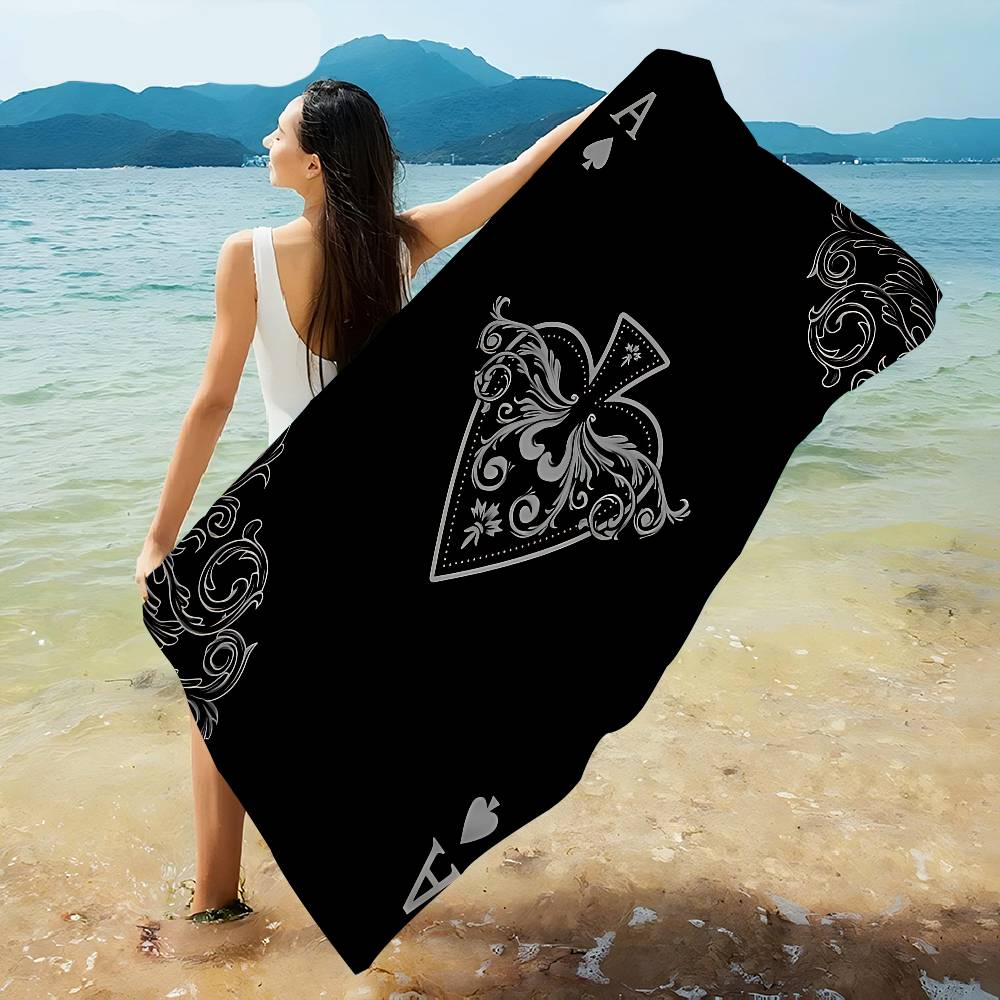 Ace of Spade Microfiber Blanket Quick Drying Beach Towels Oversized Printing Super Absorbent Pool Towel Blanket