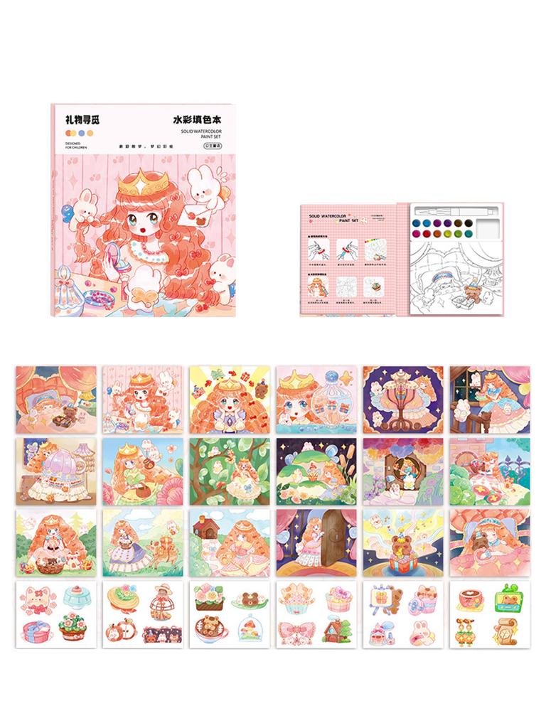 AAGWW Easy Drawing Water Coloring Book for Multiple Play Includes Solid Cardboard To Prevent Ink and DIY for Elementary School Great Gift for Kids