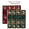 24pcs Wine Red Christmas Ball Ornaments Flocking Christmas Tree Party Decoration New Year Christmas Spheres Pendant Balls