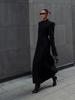 Женское однобортное пальто с подплечниками на талии Женское длинное модное теплое пальто Черный 2025 Новая коллекция