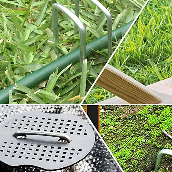 Yousheng 50/100 шт. U-образный колышек для грунта, антикоррозийный садовый колышек с прокладками, простая установка, многоразовые многоцелевые колышки для земли