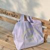 Women Letter Embroidery Shoulder Canvas Large Capacity Student Tote Bag