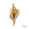 Yhpup Trendy Stainless Steel Metal 18k Gold PVD Plated Waterproof Conch Shell Ocean Palm Charm Accessories DIY Jewelry
