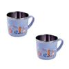 Stainless Steel Functional Handle One-hand Cup for Infant Use 08192, Blue, 2 Pieces, Popular Korean Parenting Items