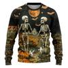 Men's Halloween Sweatshirt 3D Ghost Printed Pullover Hoodie Men Women Set Harajuku Fashion Skull Ugly Christmas Sweater Cat Tops