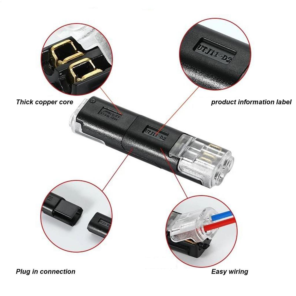 2 Pin LED Connector 30 Pieces Solderless Adapter Terminal Quick LED Connector For Electrical Work Circuit Repair Home