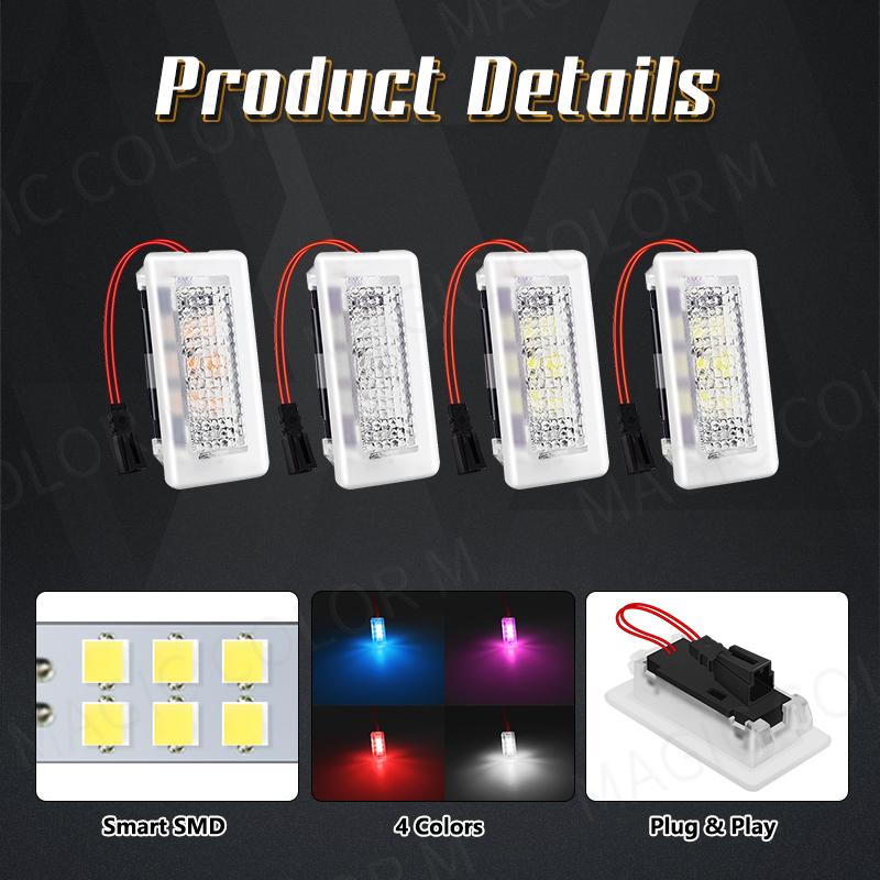 LED Atmosphere Footwell Lights For Model 3 Y S X Interior Floor Door Puddle Decorative Lamp Car Accessories