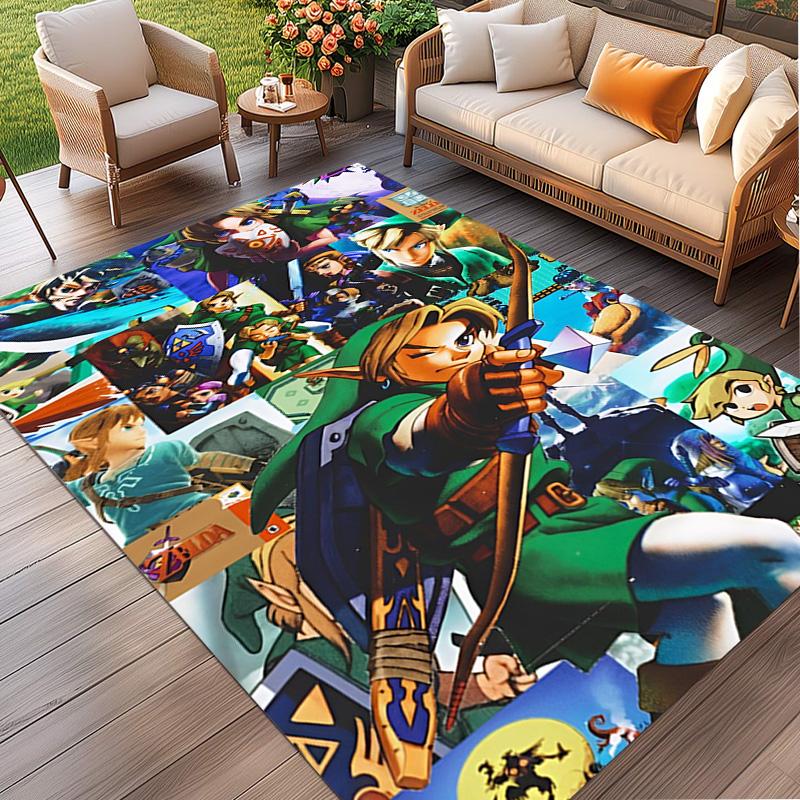 The Legend of Zelda Print Rug, Washable Floor Carpet, For Entryway Dorm Laundry Room Office Study, Home Decor Birthday Christmas Gift