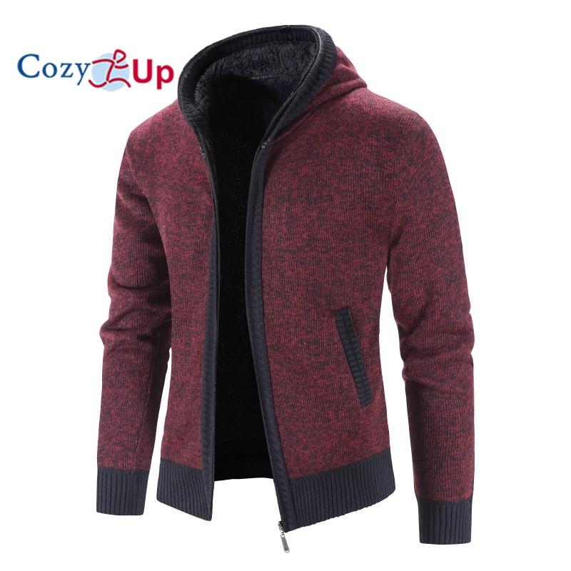 Cozy Up Флисовый стеганый свитер, пальто, однотонный кардиган с капюшоном для мужчин