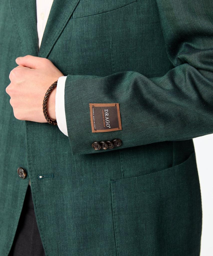 Man On The Boon [Drago] Herringbone Linen Wool Jacket_Green 4714102008