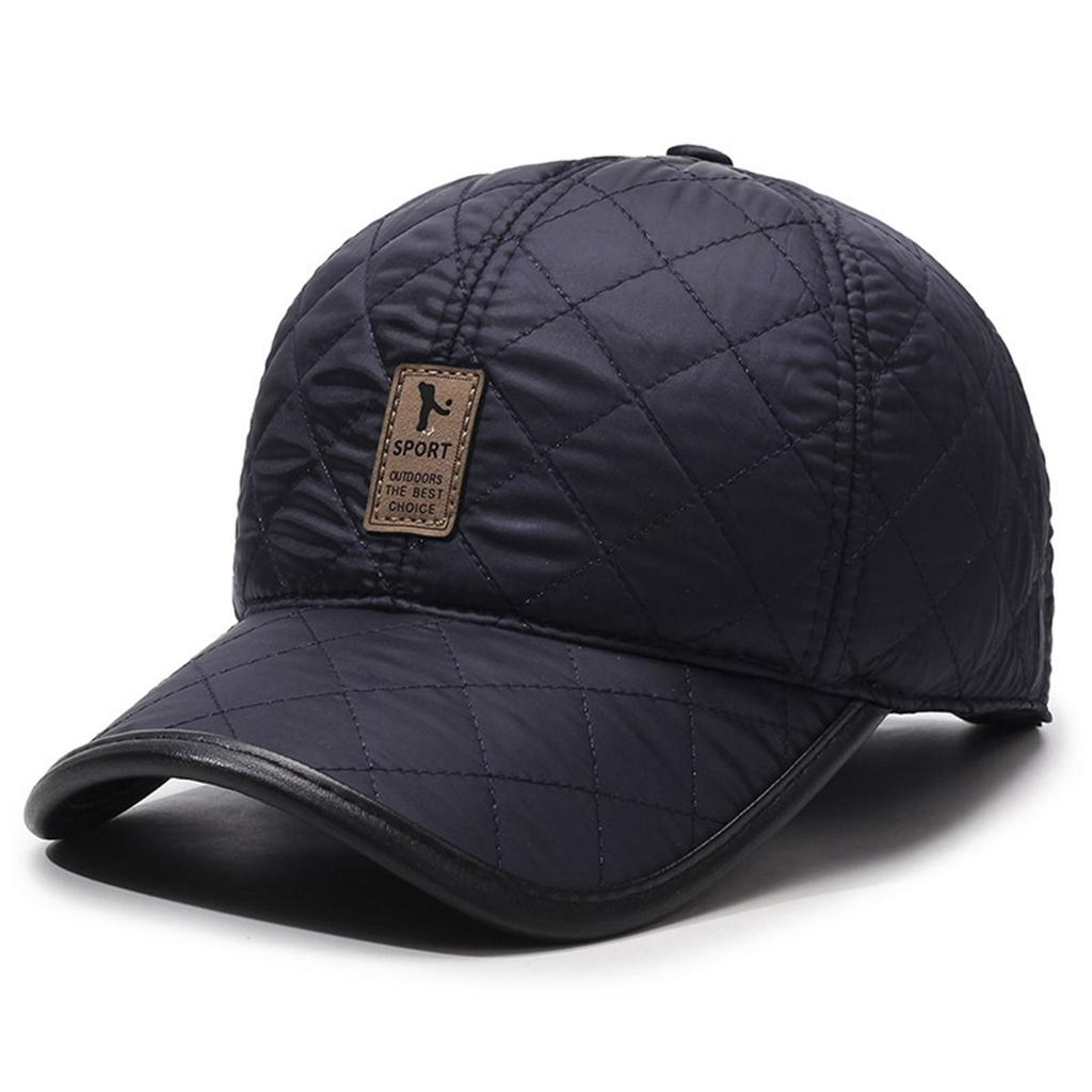 Зимняя мужская шапка ПУ повседневная теплая толстая кепка бейсболка