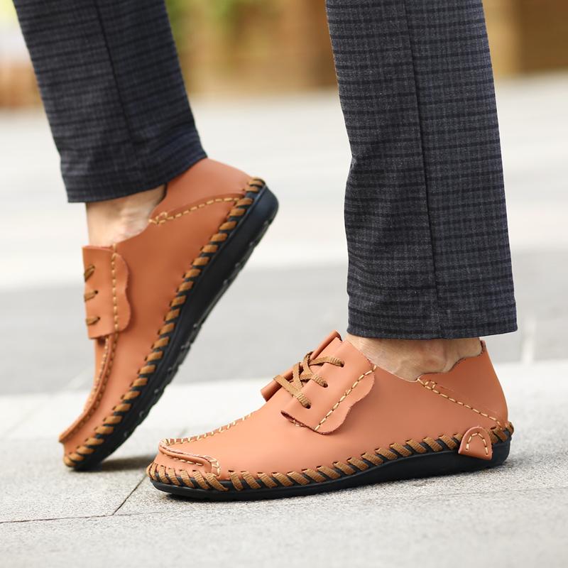 Мужская повседневная деловая обувь 38-50, модельные туфли из натуральной кожи