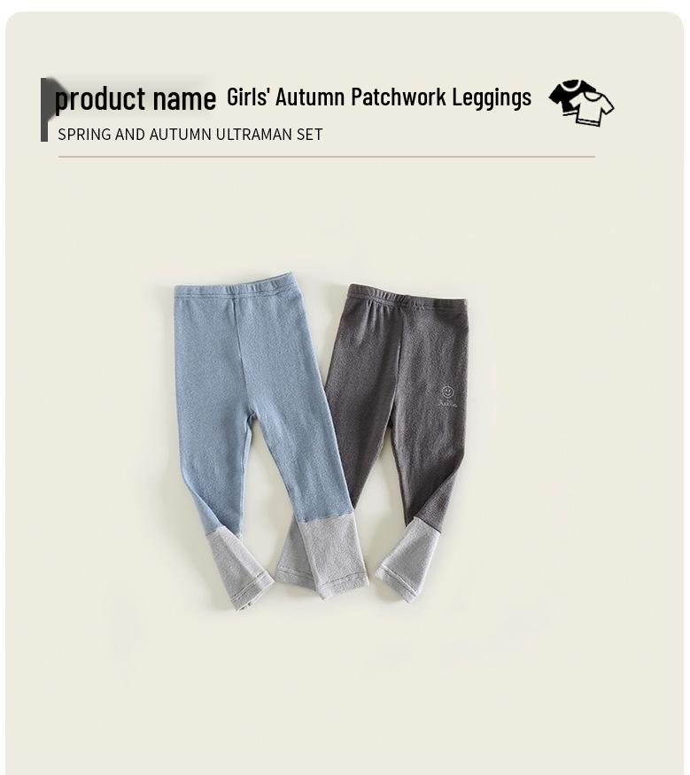 Хлопковые леггинсы в корейском стиле для маленькой девочки, цветной блок - модная осенняя мода