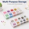 10-Compartment Clear Plastic Storage Organizer Box with Individual Lids