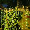 Имитация занавески для растений, световая струна Фея Фея Фея, лампа из медной проволоки, уличное украшение стены, световая струна, украшение в помещении, искусственное зеленое растение