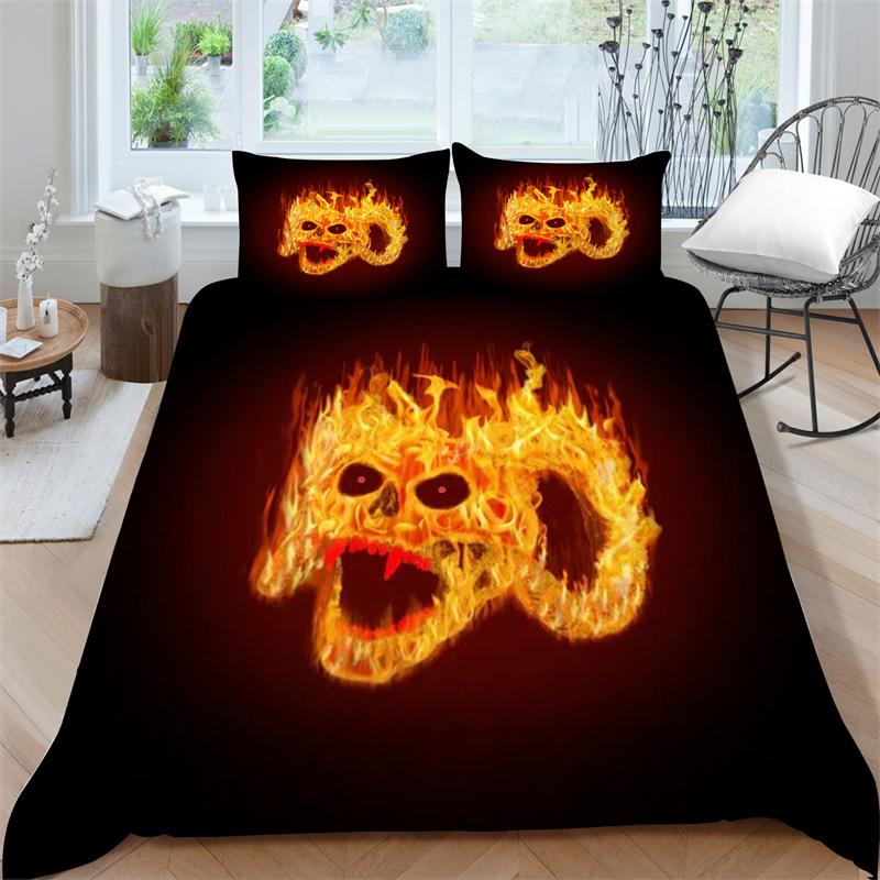 Bedding Suit 3D Skull Print Bed Cover Home Bedclothes  Fashionable Duvet Cover Sets Polyester Single Double King Size