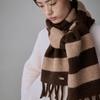 COQUET Heritage Stripe Wool Muffler Cocoa Brown