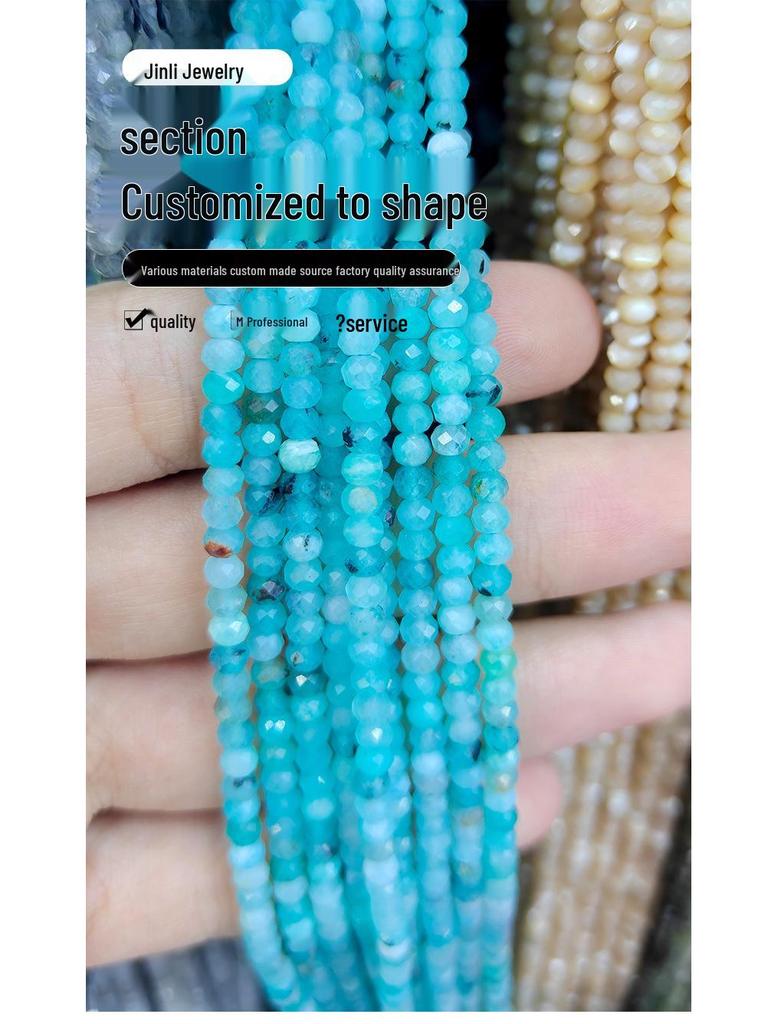 Faceted Gray Moonstone Abacus Beads: DIY Jewelry Round Beads String, Semi-finished Components.