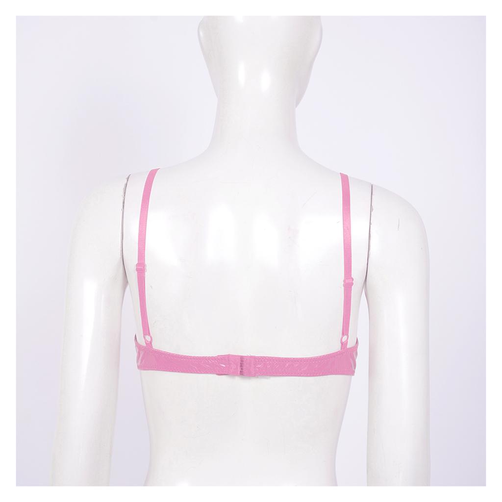 Женский глянцевый кожаный бюстгальтер с открытой чашкой груди, топы, бюстгальтеры пуш-ап, бюстье, корсет, бюстгальтер, нижнее белье, женское нижнее белье