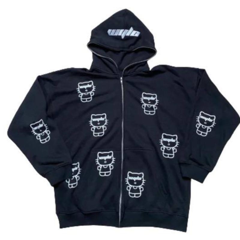 Модный брендовый кардиган с буквенным принтом и свободной толстовкой на молнии в европейском и американском стиле для мужских и женских свитеров