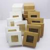 10 Pcs DIY Gift Packaging with Window White/kraft Paper Big Size Christmas Gift Box Cake Packaging Wedding Family Gathering M