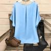 Женский модный и повседневный свободный цветной пуловер с круглым вырезом и короткими рукавами