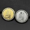 Stainless Steel Islamic Arabic Letter Quran Allah Medal Brooch Pins for Women Men Gold Color Rhinestones Amulet Jewelry Gift
