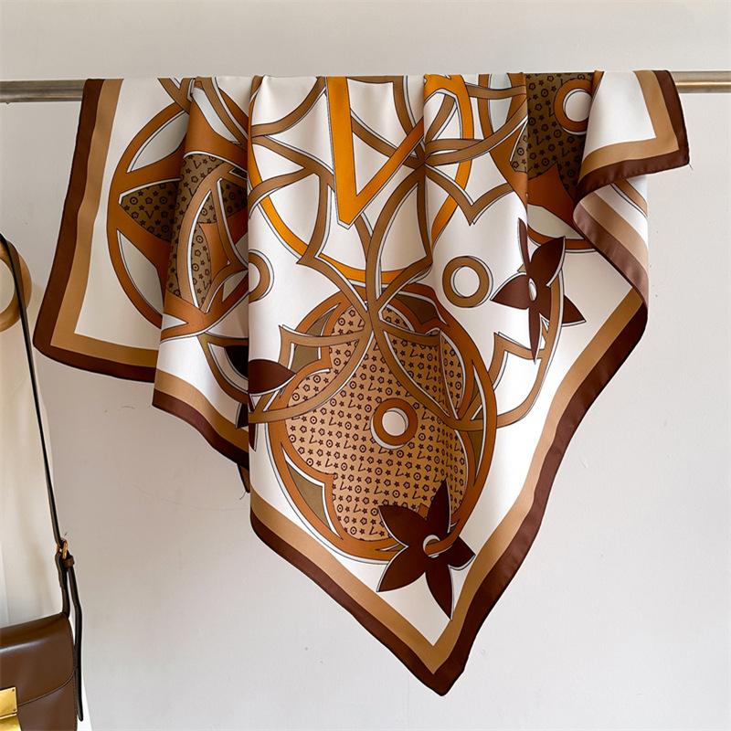 2024 Новый роскошный модный принт, шарф с лентой для волос, женский шейный галстук-мешок, шарф, атласный шелковый узкий платок, женский платок с цветочным принтом