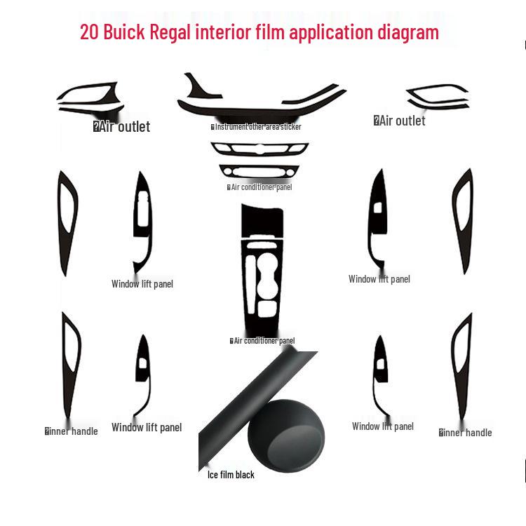 Buick Regal 2020-21 GS Накладка на центральную консоль из углеволокна, накладка на рычаг переключения передач, наклейка для интерьера