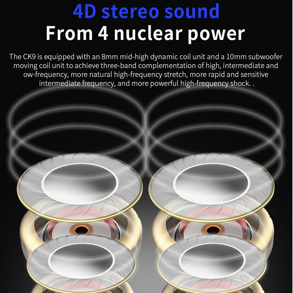 Новые наушники-вкладыши CK9, стереонаушники для гонок, спортивная гарнитура