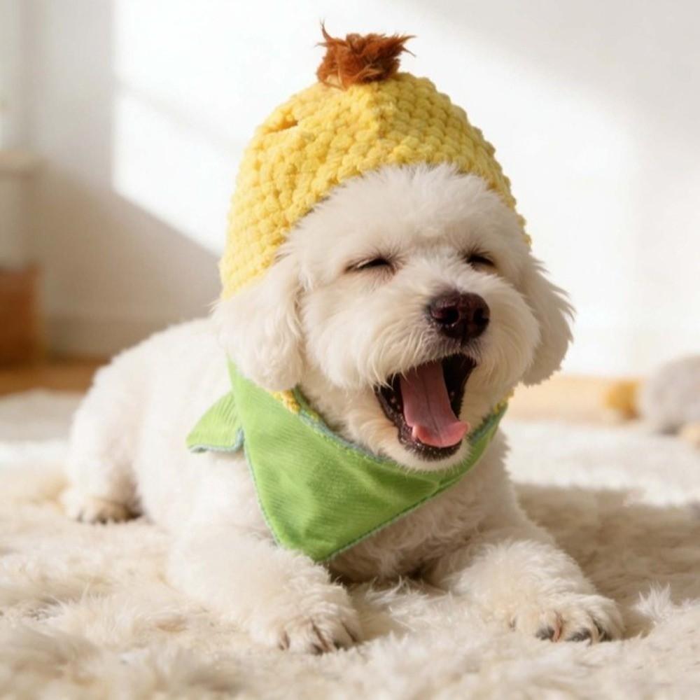 Funny Winter Dog Cap Warm Cat Head Cover Portable Dog Headdress Outdoor