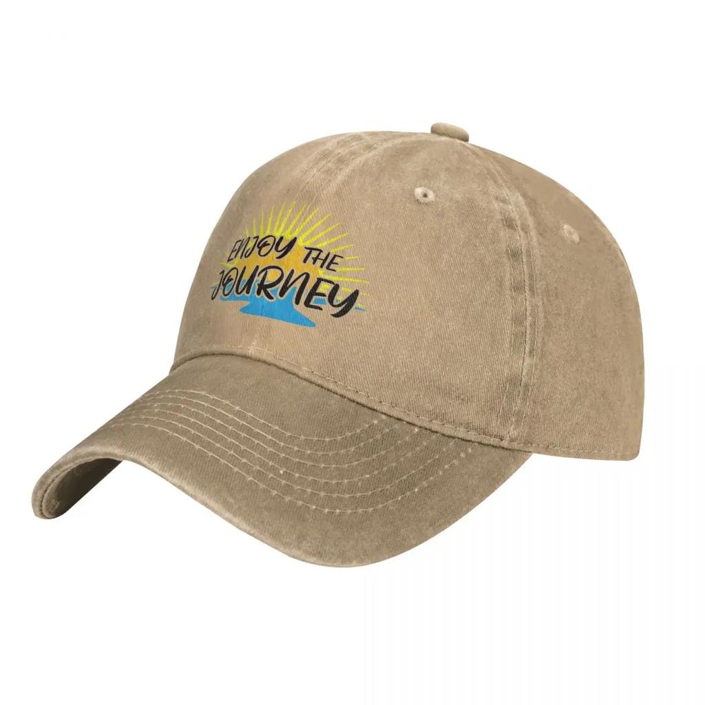 Enjoy The Journey Baseball Cap Adventure Happy Cute Unisex-Teens Washed Trucker Hat Hot Sale Print Outdoor Sports Baseball Caps