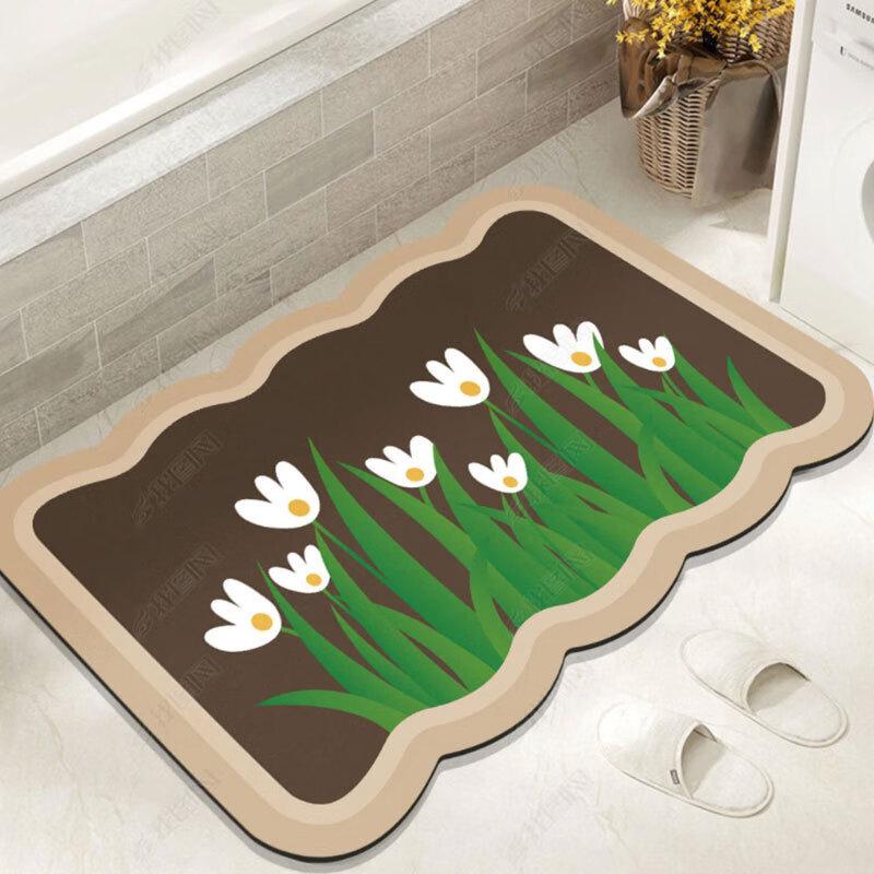 Longchan Fresh Floral Bathroom Mat