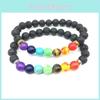 Stunning 2020 New Black Stone Synthetic Yoga Bracelet Featuring Colorful Elephant Design