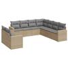 VidaXL Salon de jardin avec coussins 9 pcs beige résine tressée 3251486
