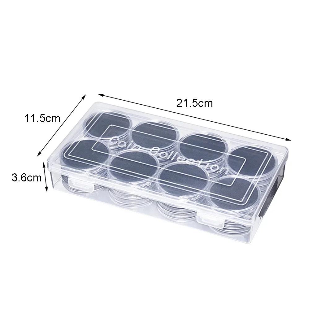 40Pcs 46mm Coin Holder Capsule Case with Gasket for Military Commemorative Coin Medal Storage Box Collection Supplies
