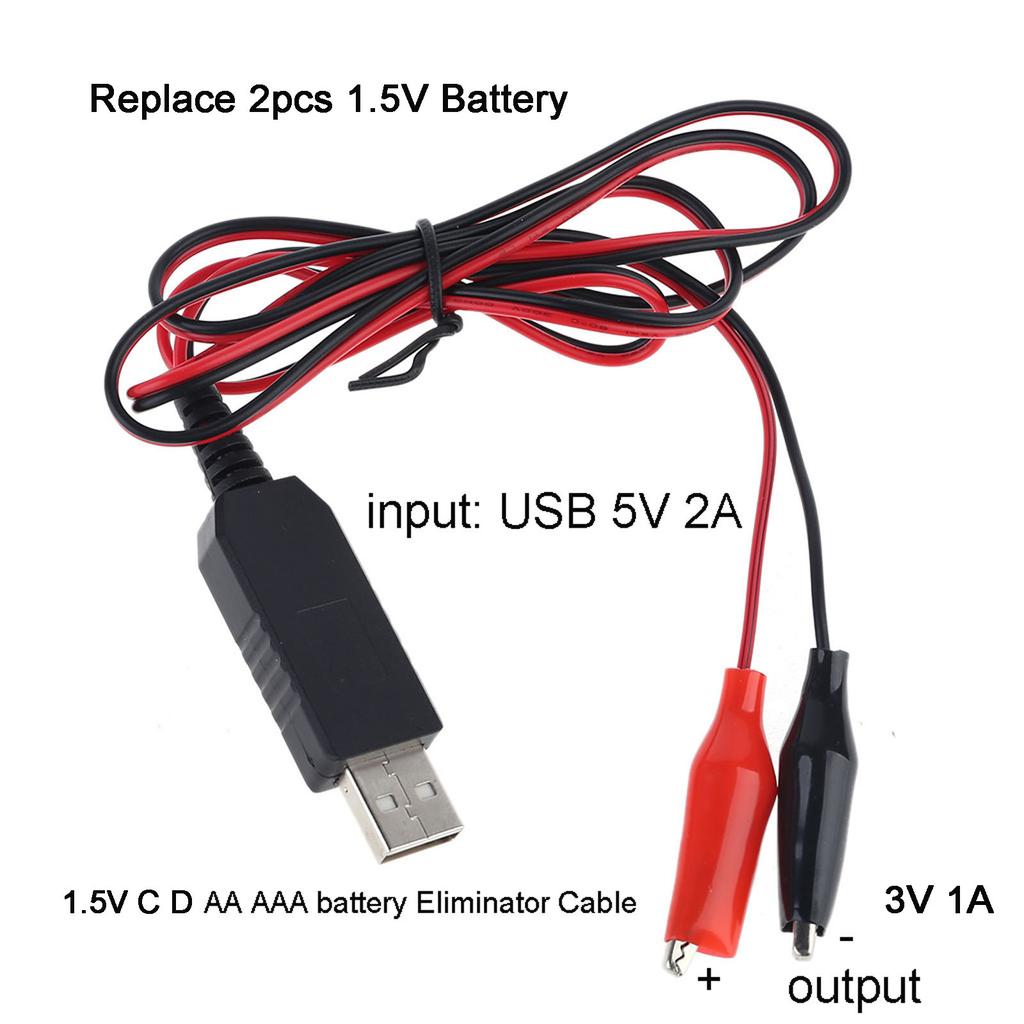 Устранитель батареек AA AAA USB 5V на 3V Кабель-зажим Понижающий для Игр Игрушек Вентилятора