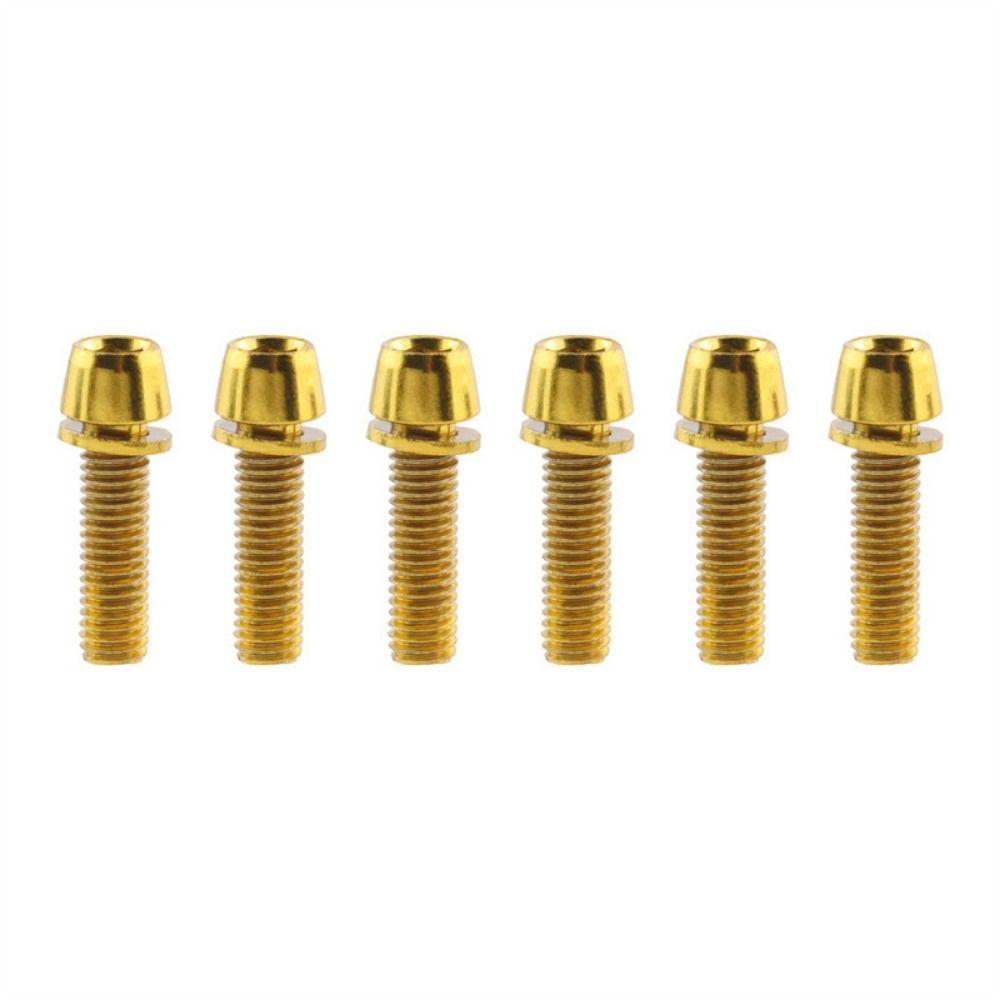 6pcs/set Titanium-plated Bike Handle in Bolts M5 * 17MM Bicycle Stem Screw Mountain Bike