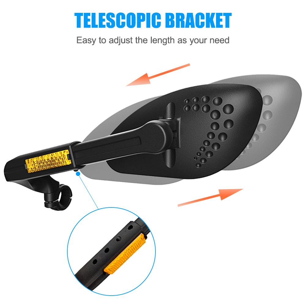 Телескопическое велосипедное заднее плоское зеркало, вращающееся на 360 градусов, боковое зеркало заднего вида на руль велосипеда для горного велосипеда и шоссейного велосипеда