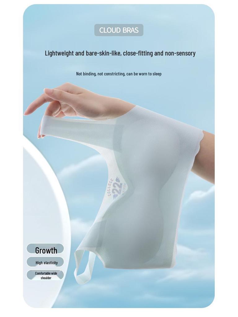 Бесшовное нижнее белье из ледяного шелка для девочек-подростков - Тонкий бюстгальтер-майка