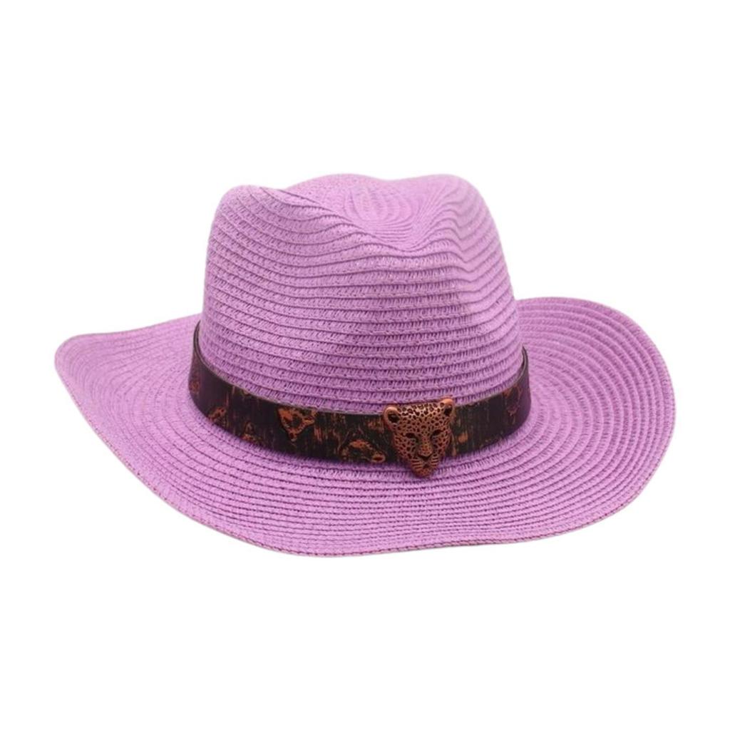 Премиум Этнический Стиль Плетеная Соломенная Шляпа Женская Пляжная Пляж Путешествия Соломенная Шляпа Западная Ковбойская Шляпа