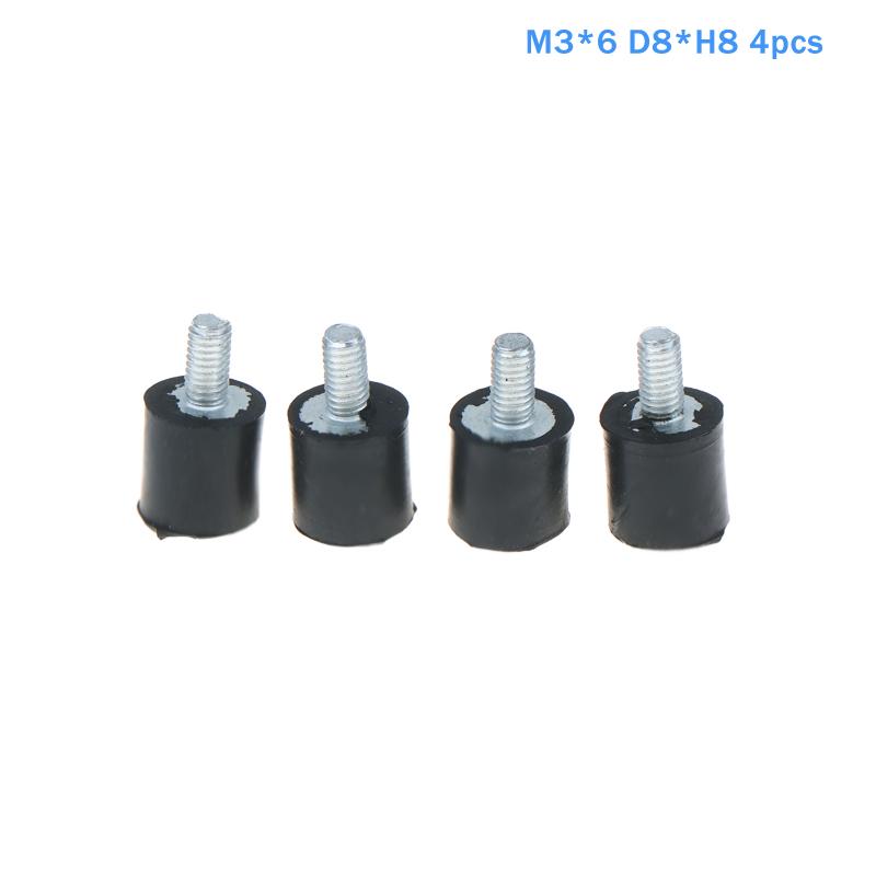 Резиновые амортизаторы M3-M8, 4 шт., с двойной резьбой, антивибрационные демпферы для компрессоров HVAC, промышленного оборудования