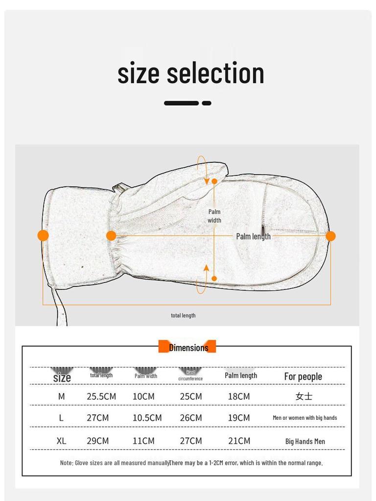 Waterproof Winter Ski Gloves: Durable, Warm, Touchscreen-Compatible, Single & Double Board Five-Finger Mittens.