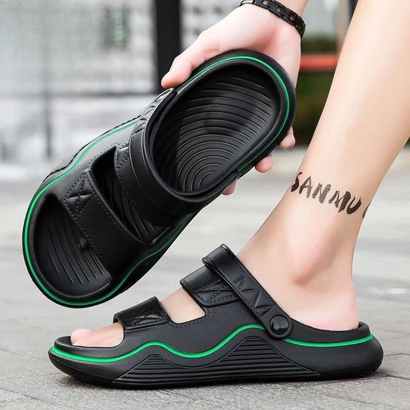 Fashion Drive Slippers for Men Outdoor Beach Flat Pvc Shoes Comfortable Summer Sale 2025 Style Trend Mascullino Clappers Y2k Sandals Man