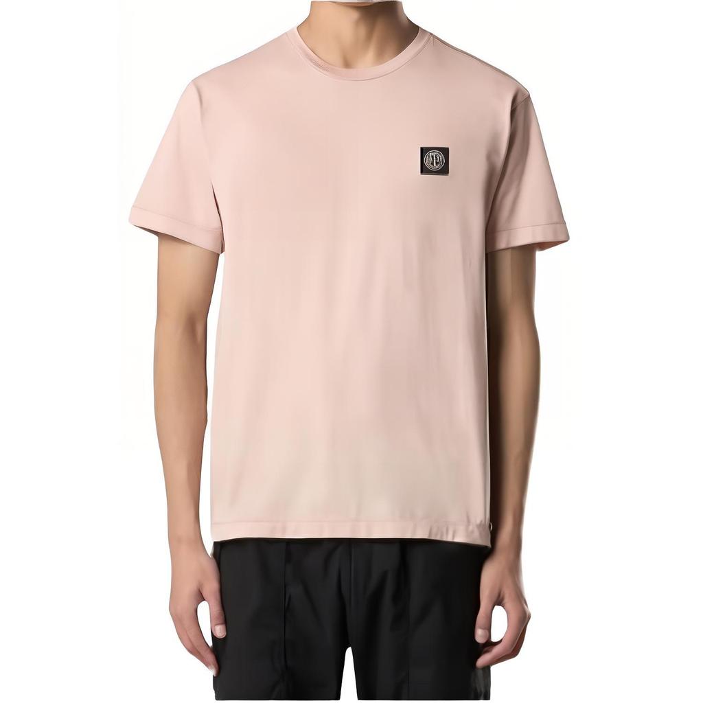 STONE ISLAND SS25 Футболка мужская удобная простая с круглым вырезом и коротким рукавом с вышивкой логотипа K1S1521000-39S0013-V0082