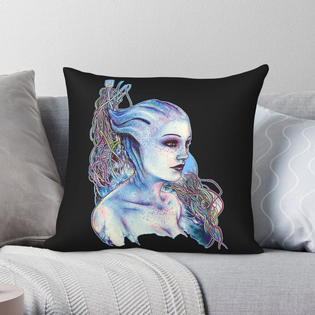 Mass Effect Liara TSoni Square Pillowcase Polyester Linen Velvet Pattern Zip Decorative Pillow Case Home Cushion Cover
