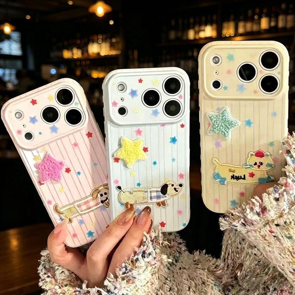 Чехол для iPhone Cat & Dog Graffiti Stars для 17 Pro Max/16 Pro/15